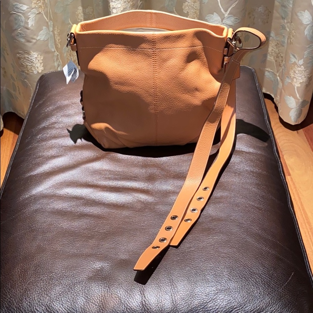 Sassy COACH Pebble Leather Duffle Multi Use Bag